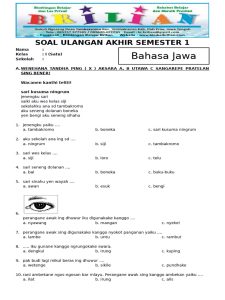 5 Contoh Soal Basa Jawa Kelas 1 SD Semester 2 yang Wajib Dikuasai Siswa