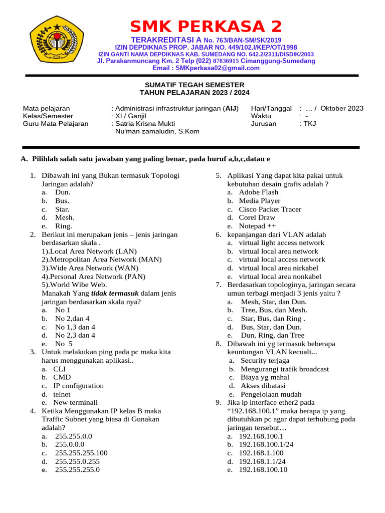 Sumatif Tengah Semester Aij Kls 11 PDF