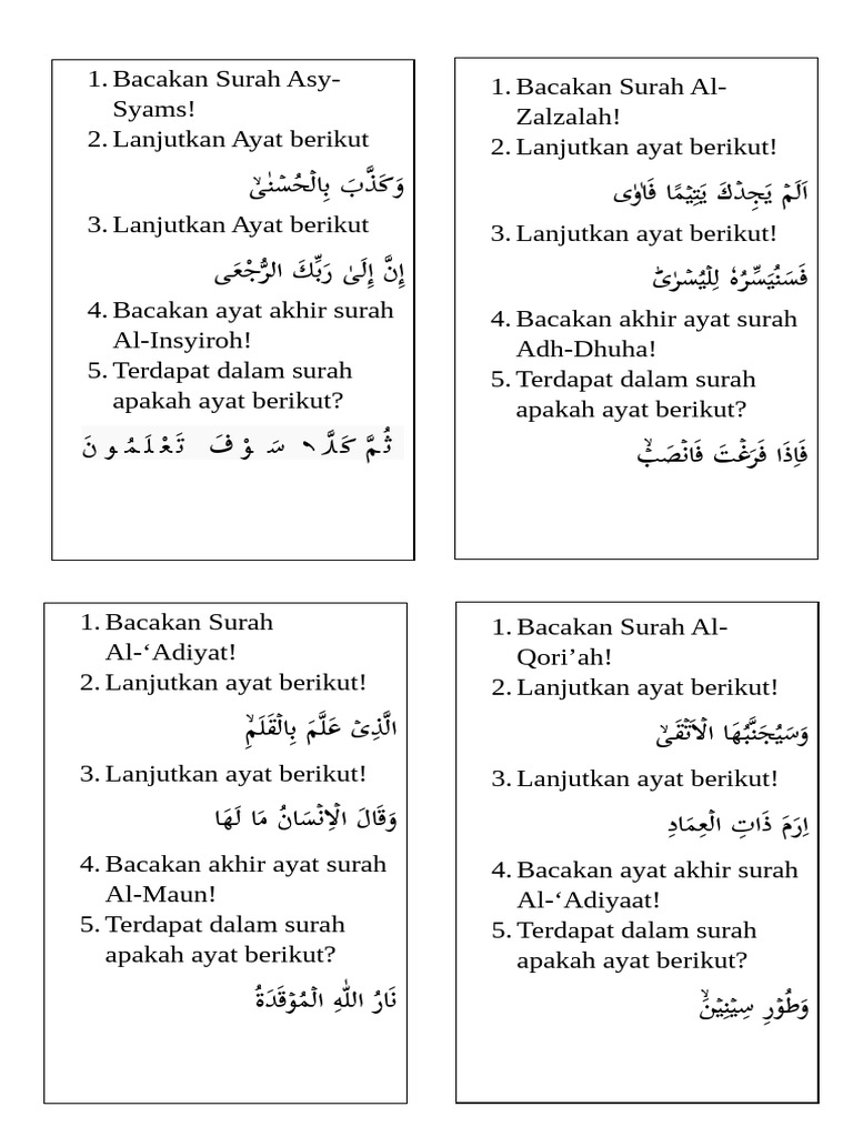 5 Rahasia Latihan Contoh Soal Hifzil Quran Kelas 4 Agar Anak Lancar Menghafal Cepat