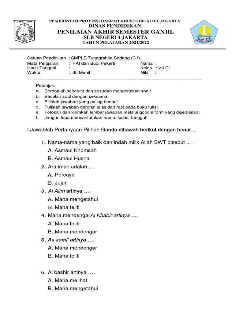 7 Rahasia Contoh Soal SLB Kelas VII Semester 1 yang Wajib Diketahui Sebelum Ujian Mulai