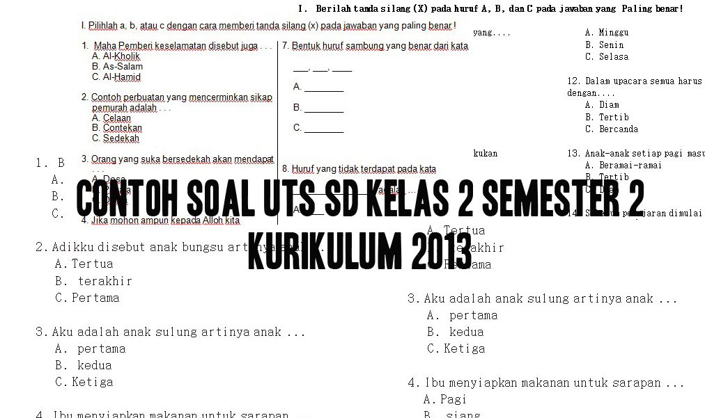 Akhirnya Tahu 3 Contoh Soal Kurikulum 2013 Kelas 2 SD yang Sering Muncul di Ujian Bahasa Inggris
