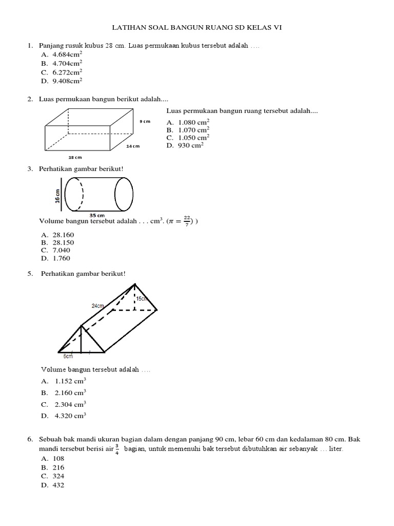 Soal Bangun Ruang Kelas 5 Pdf - Piffle me Soal Bangun Ruang Kelas 5 Pdf - Piffle me