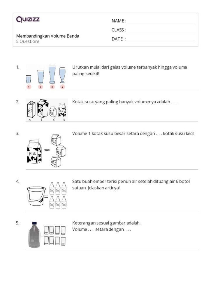 Ini Dia Soal Volume Kelas 3 SD Siap Cetak yang Wajib Dimiliki Ini Dia Soal Volume Kelas 3 SD Siap Cetak yang Wajib Dimiliki