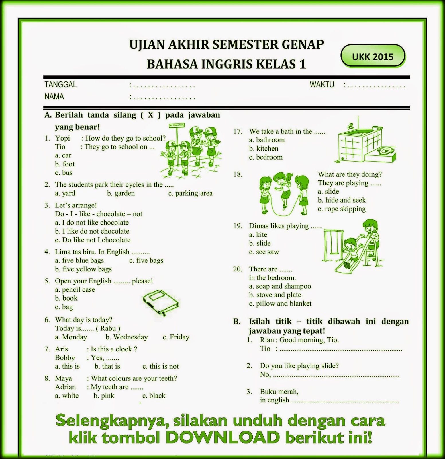 Rahasia Lulus Nilai Sempurna dengan Soal Bahasa Inggris Kelas 7 Kurikulum 2013 Semester 1