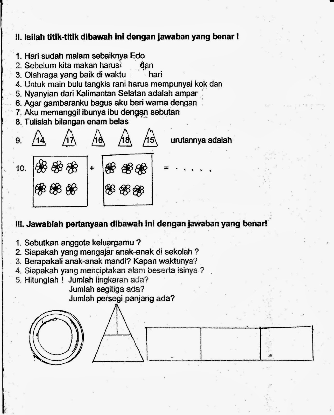 Rahasia Lulus Nilai Sempurna dengan Soal Tematik Kelas 1 SD Tema 1 Sub Tema 4 Ini
