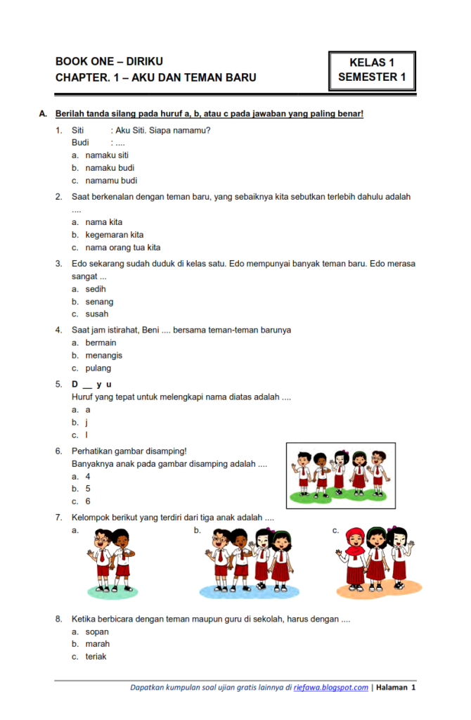 Ternyata Ini 5 Link Download Soal Ujian Semester 1 Kelas 3 SD Paling Dicari
