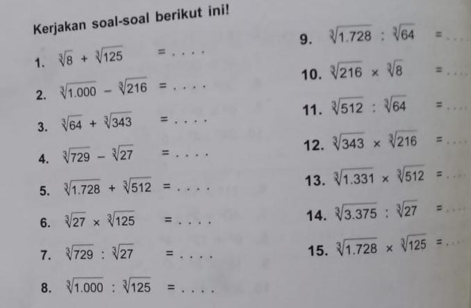 Trik Jitu Soal Soal Akar Pangkat 3 Kelas 5 yang Selama Ini Salah