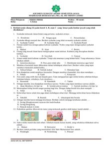 Wajib Tahu 7 Contoh Soal Akidah Akhlak Kelas 1 Semester 1 MTs Sebelum Terlambat