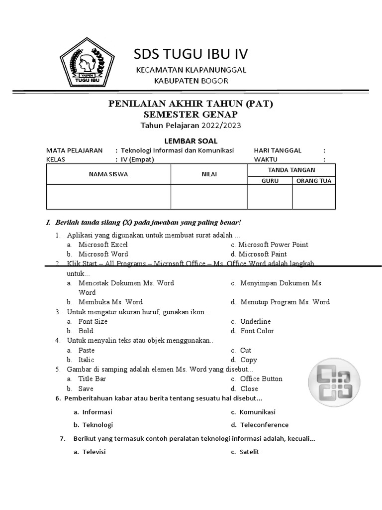 Waspada Bocoran Soal Tematik Genap Kelas 4 yang Ternyata Sangat Sulit Diketahui