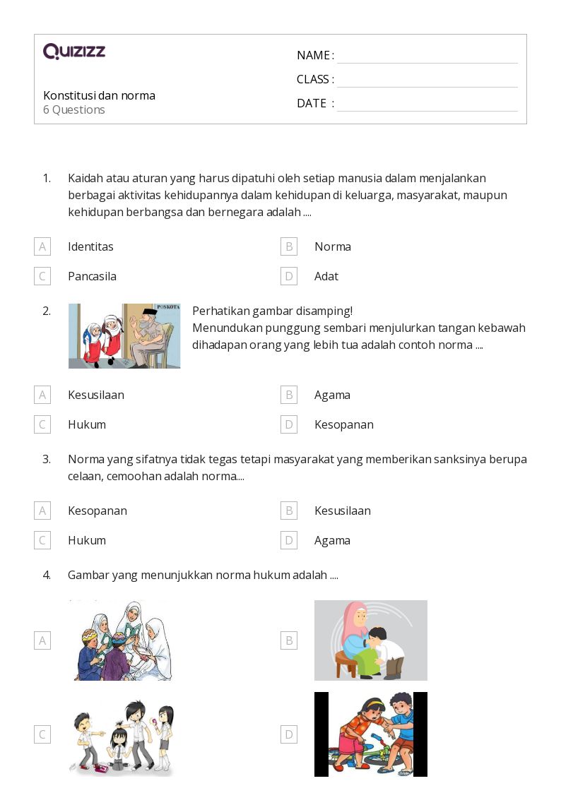 50 lembar kerja Konstitusi untuk Kelas 4 di Quizizz Gratis Dapat