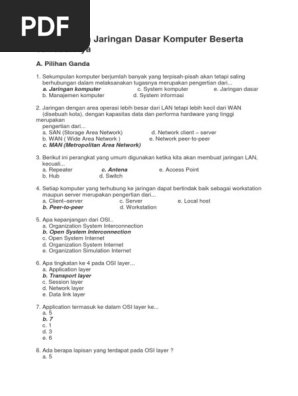 contoh soal komputer jaringan dasar pilgan kelas 10 semester 2 contoh soal komputer jaringan dasar pilgan kelas 10 semester 2