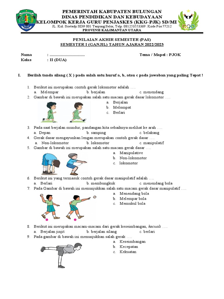 contoh soal pts pjok kelas 2 smk semester 1 yang Membuatmu Siap Lulus dengan Mudah